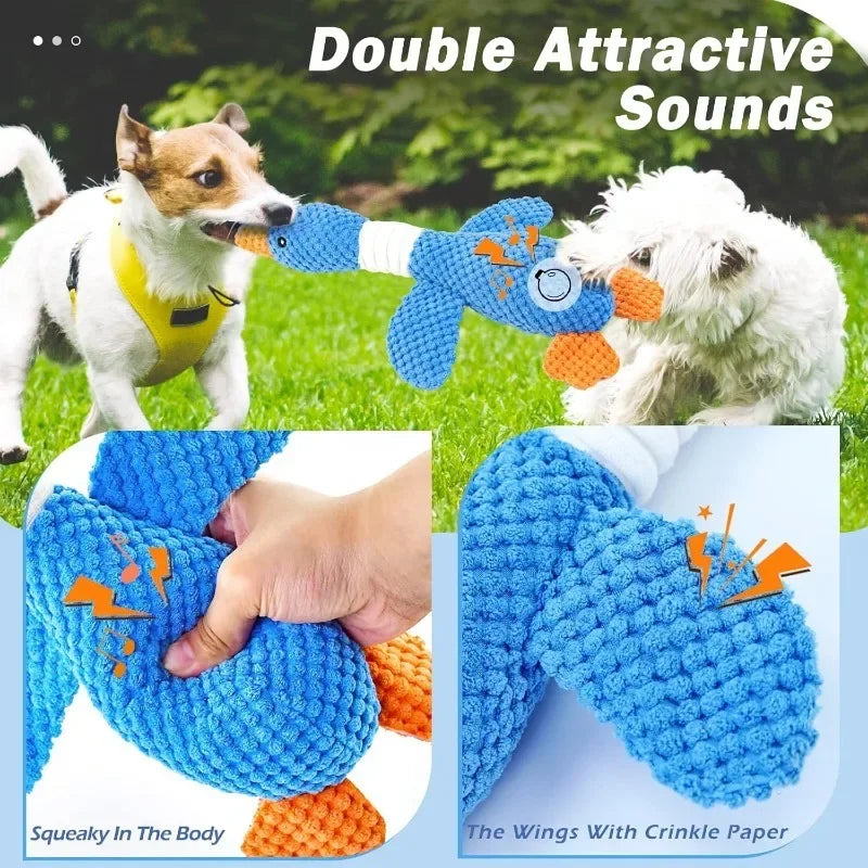 Blue Goose Squeaky Plush Pet Toy